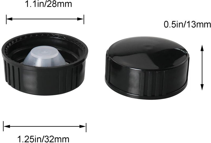 MEETOOT 12pcs Phenolic Resin Cover 28mm Black Poly Seal Screw Caps for Daily Chemicals, Food, Cosmetics Bottles - Image 2